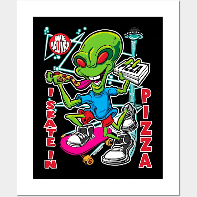 I Skate In Pizza Wall Art by eShirtLabs